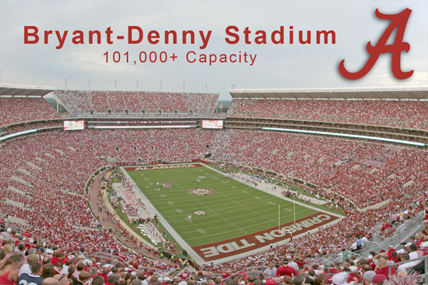 Picture of Bryant Denny Stadium in Tuscaloosa Alabama at Day